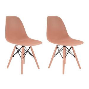 Conjunto Com 2 Cadeiras Eames Melão  Base Em Polipropileno