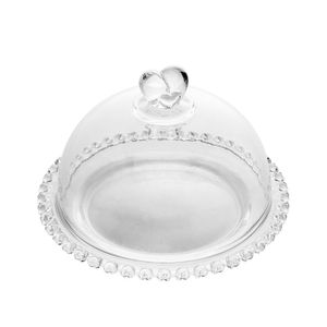 Queijeira de Cristal com Tampa Coração 19,5cm - Lyor