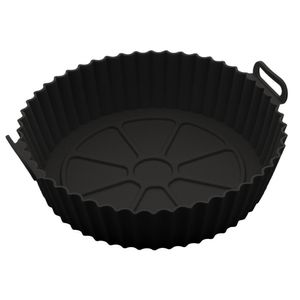Forma Redonda de Silicone para Air Fryer Preta 19cm
