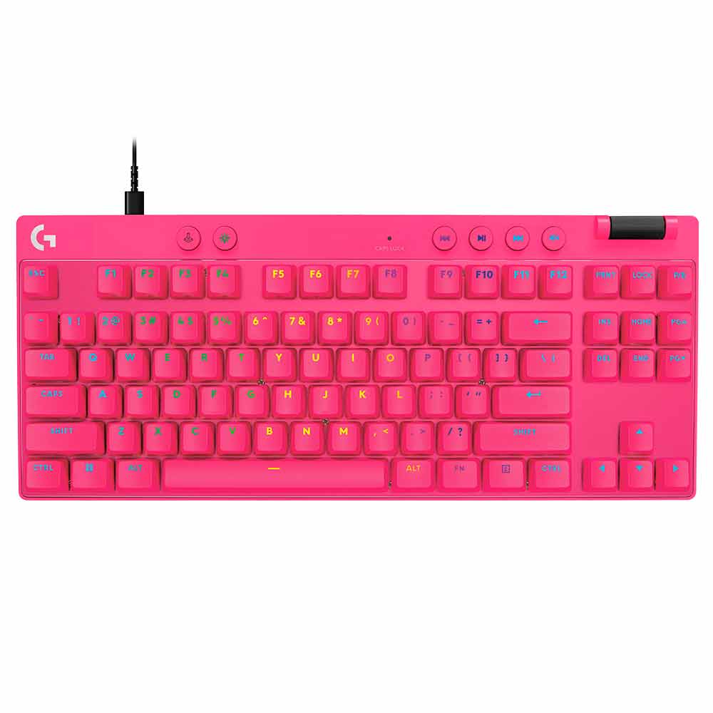 Imagem do produto Teclado Mecânico Gamer com fio Logitech G Pro X TKL Rapid Switch Brown Tactile - Rosa em Fast Shop
