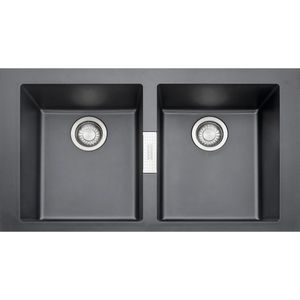 CUBA FRANKE DUPLA SOBREPOR SIRIUS  86X51X20CM TECTONITE CARBONO 16781