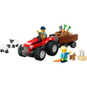 LEGO® City - Trator agrícola vermelho com reboque e ovelhas