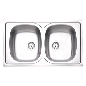 Cuba de Sobrepor Tramontina Sigma 2 Cubas em Aço Inox Pré-polido 86 x 50 cm com Válvula