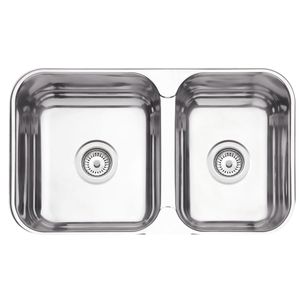 Cuba Tramontina Isis 2C 34 28 BS Perfecta em Aço Inox Polido 69 x 40, Cesto Coador, Tábua e Escorredor de Pratos