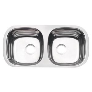 Cuba de Embutir Tramontina Isis 2C 34 BL Perfecta em Aço Inox Polido 78x40 cm Sem Válvula