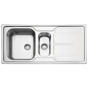 Cuba de Sobrepor Tramontina Marea 1 Cuba e Auxiliar em Aço Inox Acetinado 100 x 50 cm