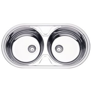 Cuba de Sobrepor Tramontina Luna Duo 2C 36 BS em Aço Inox Alto Brilho 84 x 44 cm