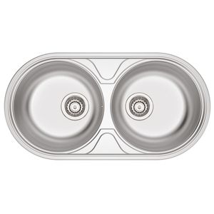 Cuba de Sobrepor Tramontina Luna Duo 2C 36 BS em Aço Inox Acetinado 84 x 44 cm