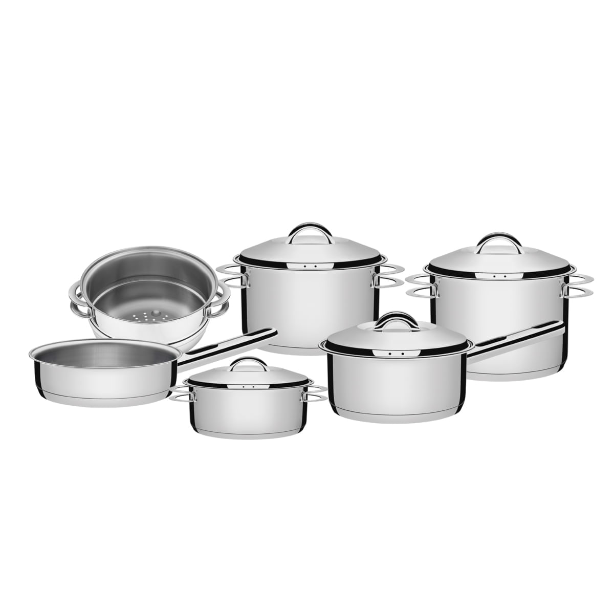 Menor preço em Jogo de Panelas Tramontina Solar em Aço Inox Fundo Triplo 6 Peças