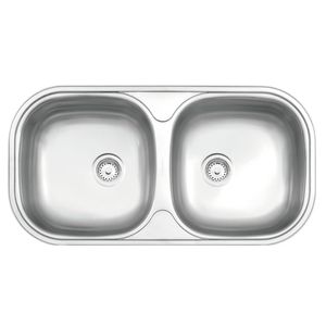 Cuba Tramontina Isis 2C 34 BS em aço inox acetinado 78 x 40 cm Prime com Válvulas 94032107