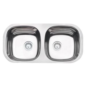 Cuba Tramontina Isis 2C 34 BL Perfecta em Aço Inox Polido 78 x 40 cm com Válvulas