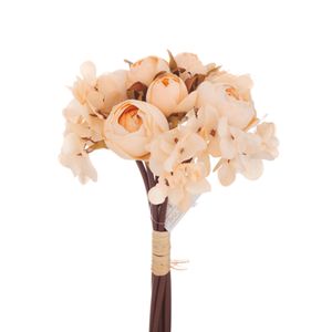 Buque Peônia X7 Flores Branca 30Cm - Bela Flor