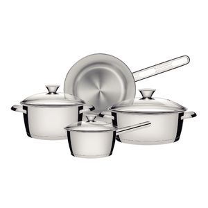 Jogo de Panelas Tramontina Allegra Aço Inox Fundo Triplo 4 Peças