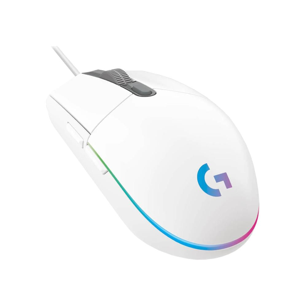 Imagem do produto Mouse Gamer com fio Logitech G203 Lightsync - Branco em Fast Shop