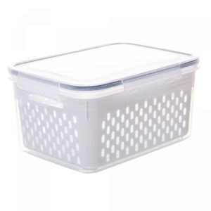 Pote Hermético com Cesto Escorredor Branco de Plástico 3.1L