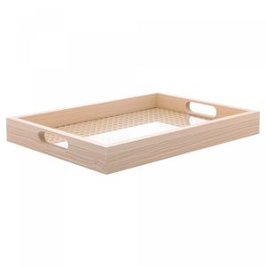 Bandeja Retangular de Mdf com Fundo Treliça 36,5cm x 26,5cm