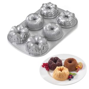 Forma 6 Mini Bolo Cupcake Decorativa Alumínio Nordic Ware
