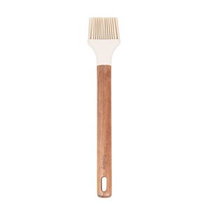 Pincel de Silicone com Cabo em Acácia Spicy Bege