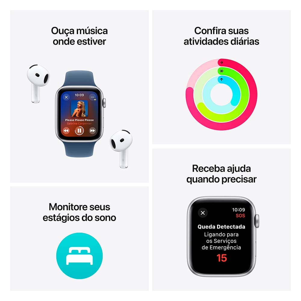 Apple Watch SE (GPS, 44 mm) Caixa de Alumínio Meia-Noite Apple Watch SE (GPS, 44 mm) Caixa de Alumínio Meia-Noite