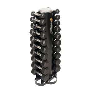 Kit 10 Halteres Emborrachados Hexagonal 1 A 10 Kg (Total 110 Kg) - Wellness - WK089 WK089