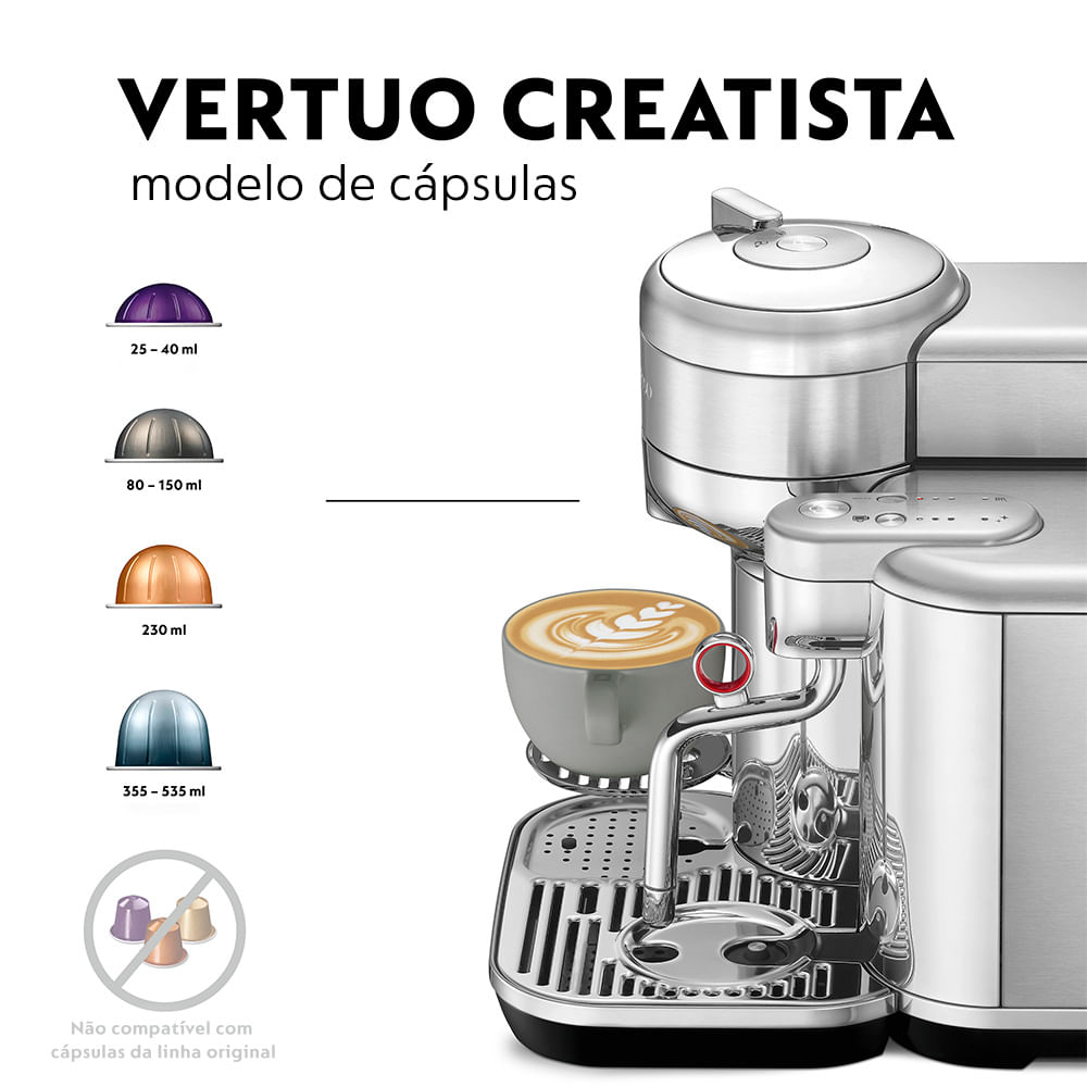 Máquina de Café Nespresso Vertuo Creatista em Aço Inoxidável Máquina de Café Nespresso Vertuo Creatista em Aço Inoxidável
