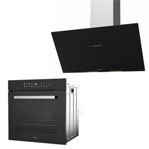 KIT DEBACCO LONDRES COIFA INCLINADA DE PAREDE 90CM E FORNO ELÉTRICO MULTIFUNÇÃO DIGITAL 60CM 11 FUNÇÕES 220V