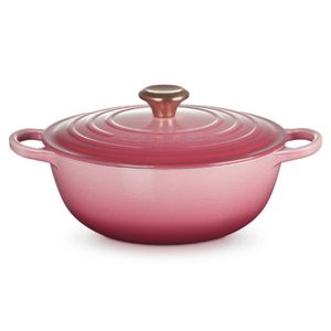 PANELA LE CREUSET MARMITA SIGNATURE EM FERRO FUNDIDO 24CM ROSA BERRY 21114244390445