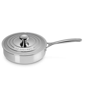 FRIGIDEIRA LE CREUSET SAUTE SIGNATURE 3-PLY EM AÇO INOX 24CM 96600124000000