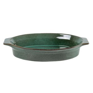 Travessa Oval Em Cerâmica Verde P - Btc