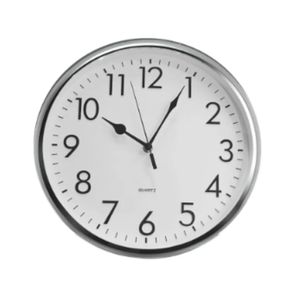 Relógio De Parede Branco E Prata 24Cm - Btc