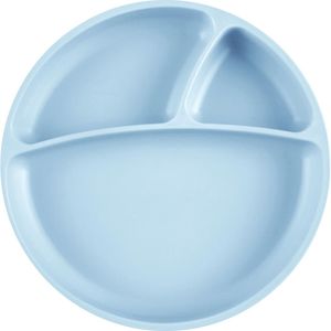 Prato Infantil de Silicone com Divisórias e Sucção Portions Mineral Blue - Minikoioi