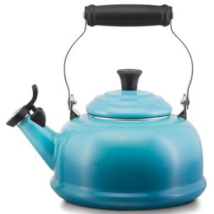 CHALEIRA LE CREUSET TRADICIONAL COM APITO EM AÇO ESMALTADO 1,6 LITROS AZUL CARIBE 40104021700000