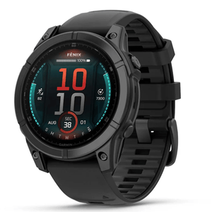 Relógio Garmin Fenix e Aço Cinza Ardósia com Pulseira de Silicone Preta