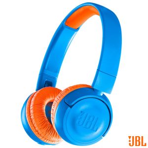 Fone de Ouvido Infantil Sem Fio JBL Azul e Laranja - JBLJR300BTUNO