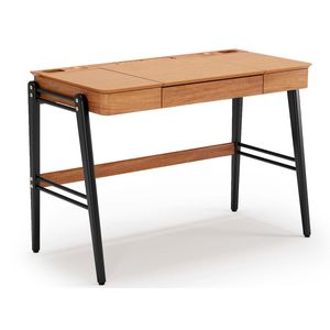 Escrivaninha De Madeira Joy 77 x 111 x 55 cm (A x L x P) - Cor Champagne/Preto