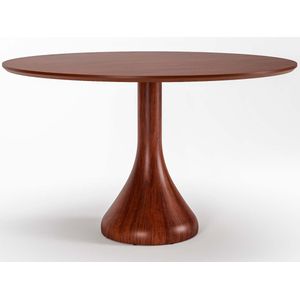 Mesa Redonda Dubai 4 Lugares Tampo Com Lâmina Natural 100 x 100 x 79 cm (C x L x A) - Cor Castanho