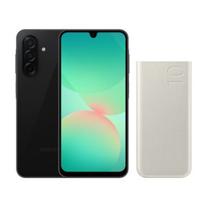A26 5G (256GB) - Preto + Bateria Carregador Portátil 2x USB-C, 10000mAh, Super Rápida 25W - Bege - Grafite