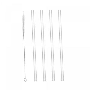 Kit 4 Canudos Vidro Reutilizáveis c/Escova p/ Limpeza 20cm