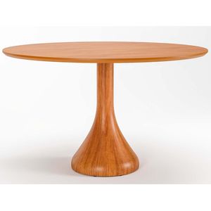 Mesa Redonda Dubai Tampo Com Lâmina Natural 140 x 140 x 79 cm (C x L x A) - Cor Champagne