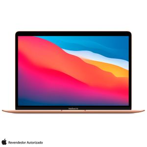 Notebook Apple MacBook Air 13" M1 (CPU 8‑core e GPU 7‑core, 8 GB RAM, 256 GB) - Dourado