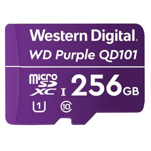 Cartão De Memória Micro-SD 256 GB WD Purple™ Intelbras Durabilidade 5x Maior, Gravação Contínua 24/7
