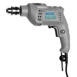 Furadeira de Impacto Tramontina 3/8" com Velocidade Variável Sistema de Reversão e Botão para Travamento de Gatilho Cinza – 127 Volts
