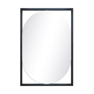 Espelho Decorativo Industrial Fit Preto 63x43cm Oblongo