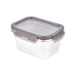 Pote Retangular em Aço Inox 1 Litro Kenya