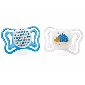 Chupeta de Silicone Physio Light Lumi 16 a 36 meses Chicco Branco e Azul