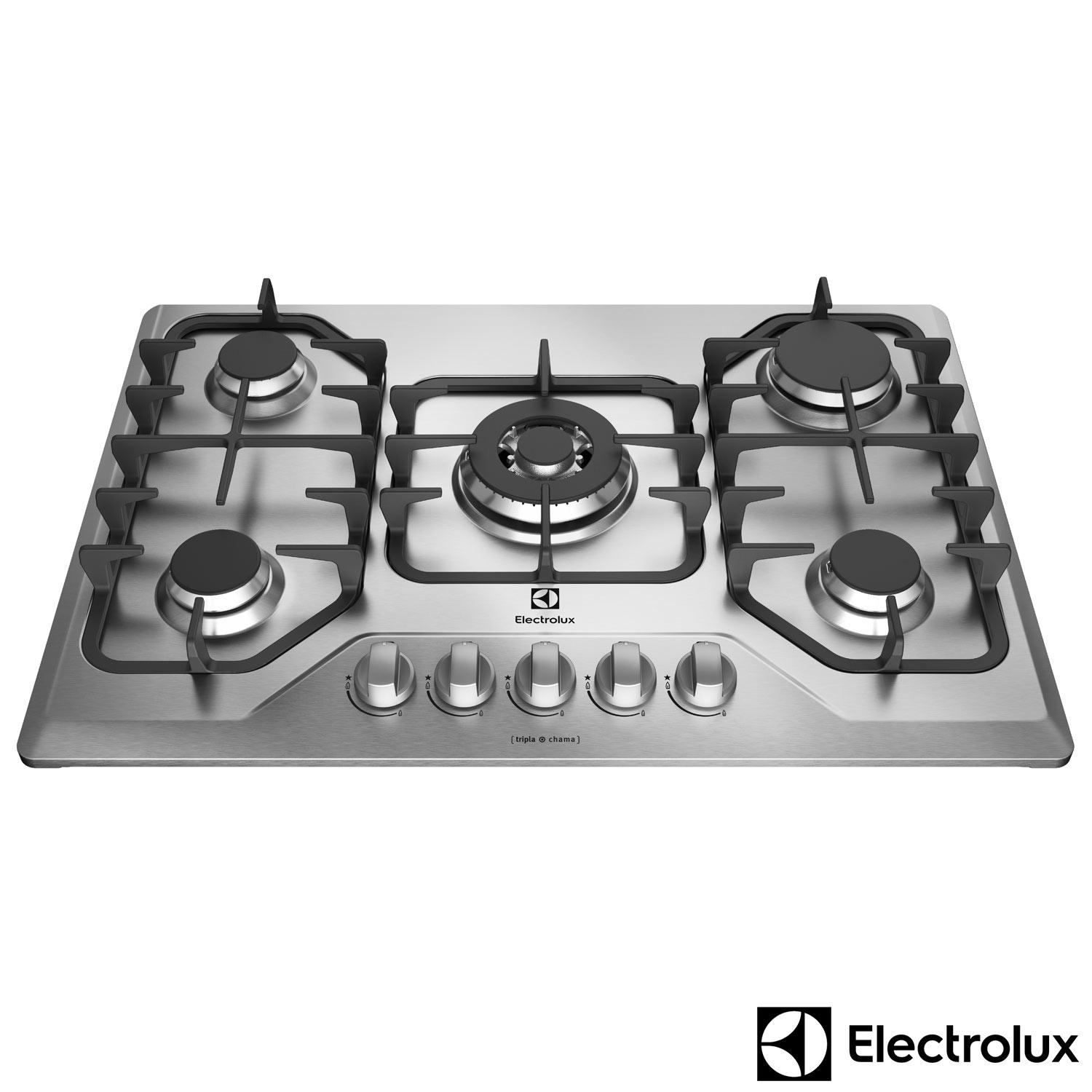 Cooktop a Gás Electrolux com 05 Bocas, Superautomático Inox - GF75X