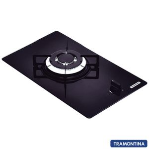 Cooktop Dominó a Gás Tramontina em Vidro com 01 Boca, Acendimento Super Automático, Queimador Preto - 94702/101