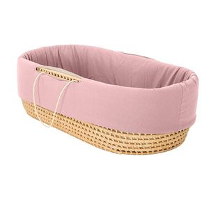 Moisés de palha basic rosa e areia