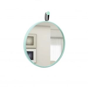 Espelho Decorativo Short Strip Alça Corino 40cm Redondo