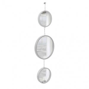 Espelho Decorativo Triplo Alça Corrente 20 cm 30 cm 20 cm Redondo